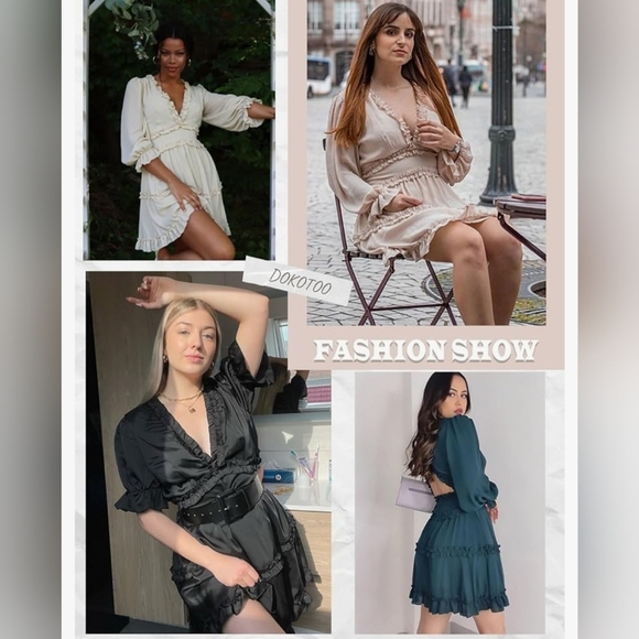 Dokotoo Womens Long Sleeve Open Back Mini #527 NWOT - Picture 8 of 11